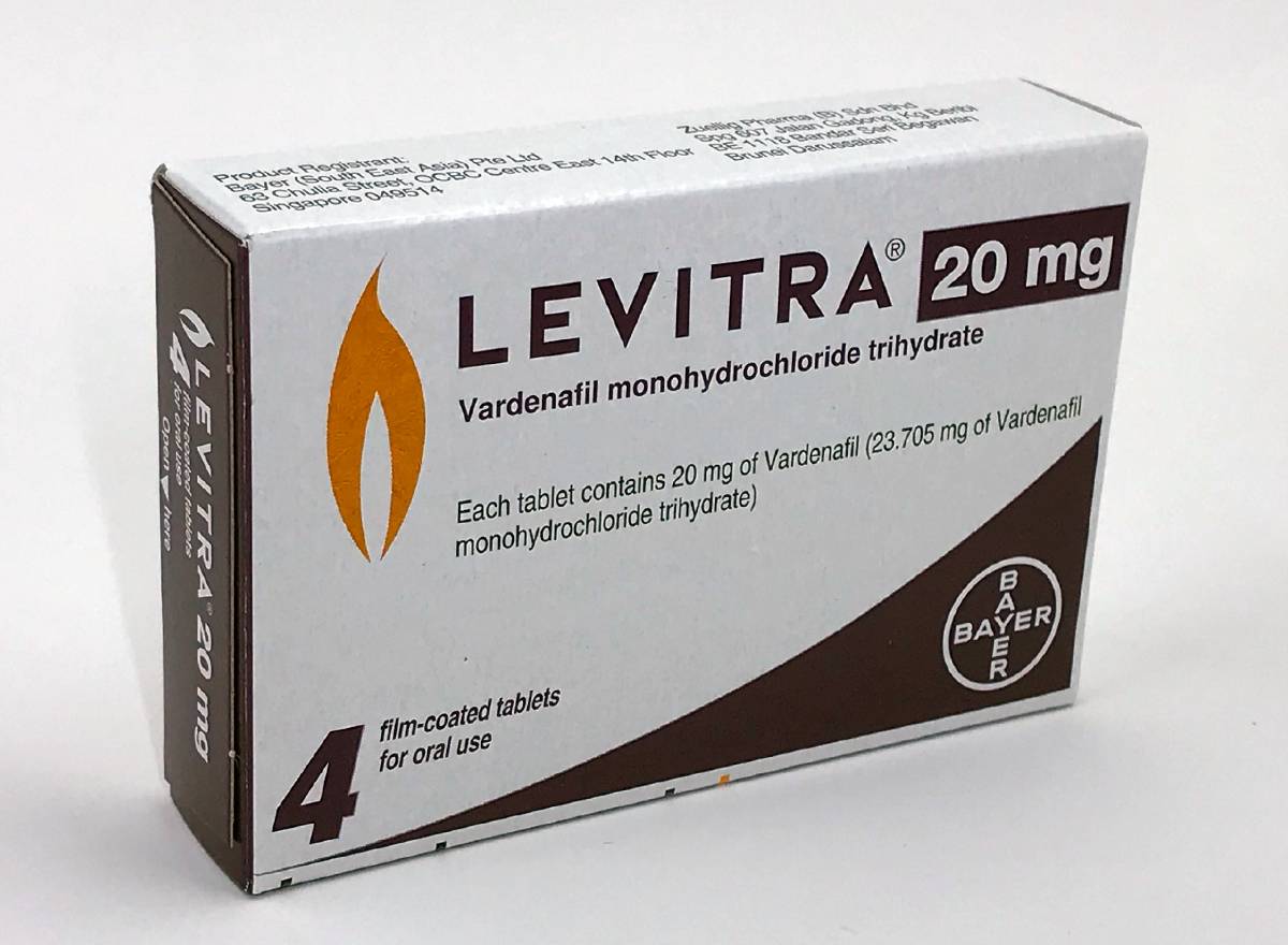 Envase original de Levitra de Bayer